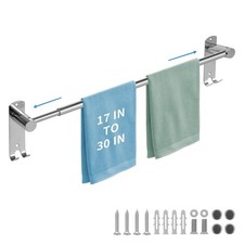 zmnklry Bathroom Towel Rack, 28In Adjustable 30X4.72X2.76, White, Brown
