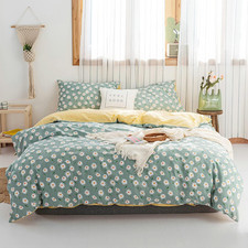 Chic Sage Green Daisy Floral King Comforter Set - Soft Microfiber Bedding