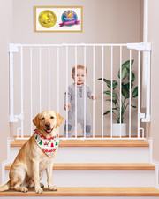 29.2 43" Baby Gate for Stairs, Wall-Mounted Drill Required , Expandable No Bott
