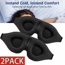 2 Pcs Travel 3D Eye Mask Sleep Soft Padded Shade Cover Rest Relax Blindfold US