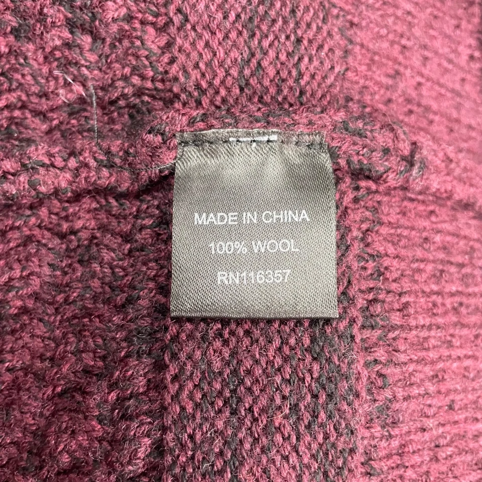 Cárdigan Suéter Zachary Prell Para Hombre Cremallera Completa Punto Grueso Borgoña/Negro • 2XL Foto 4 de 4