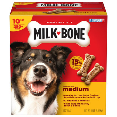 Milk-Bone Original Dog Biscuits, Medium Crunchy Dog Treats, 10 lbs
