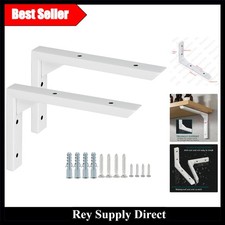 Triangular Design 6-Inch Shelf Brackets with Screws - Ideal for Home & Garage