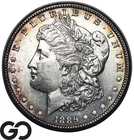 1889 Morgan Silver Dollar Coin, Semi Proof-Like, Great Toner, Near Gem BU++