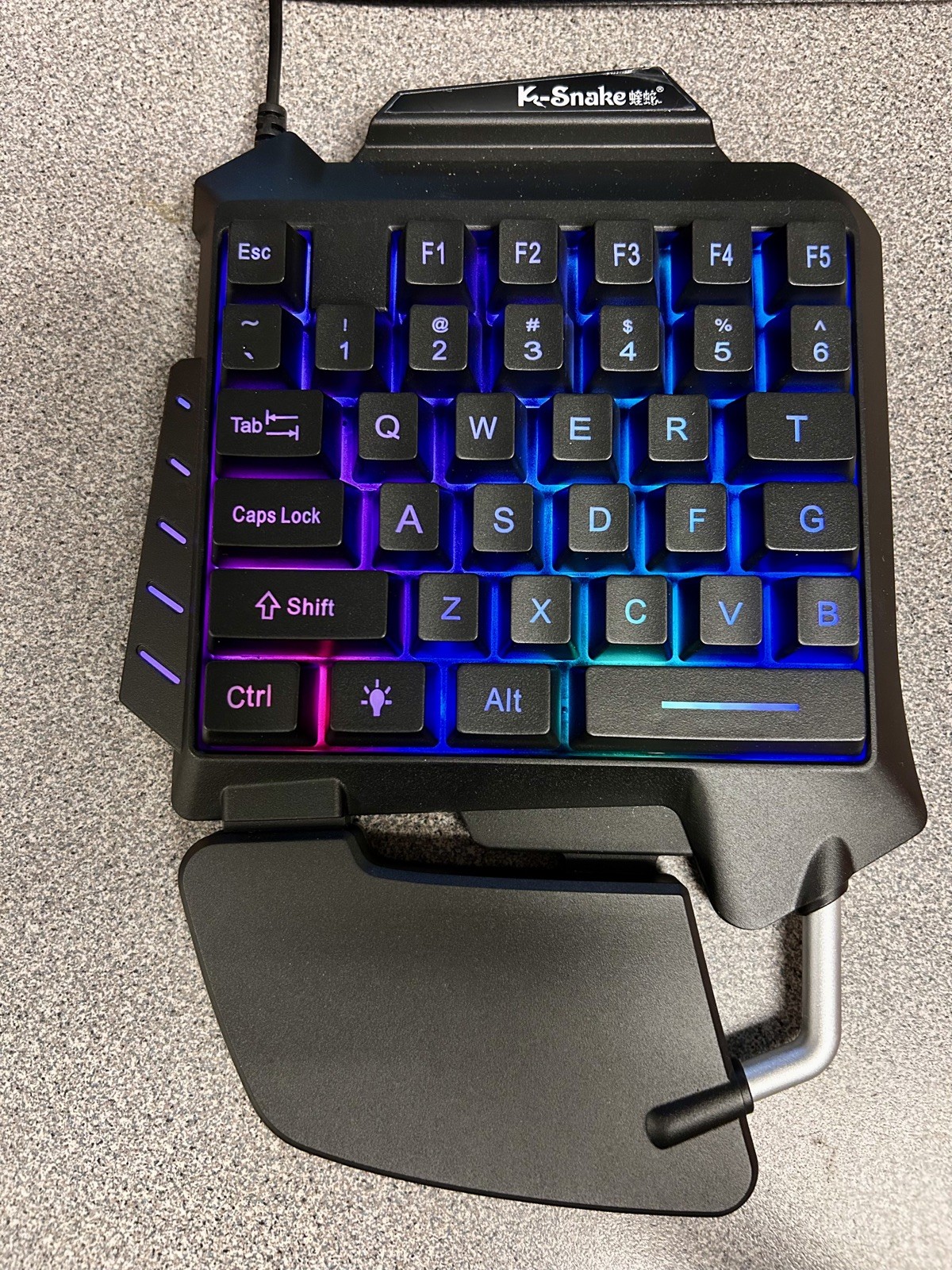 K-Snake G92 Black Wired Gaming Single Hand 35 Key Ergonomic Keyboard NEW