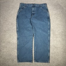 Vintage Dickies Jeans Mens 37x29 Relaxed Fit Blue Denim Carpenter Workwear Baggy