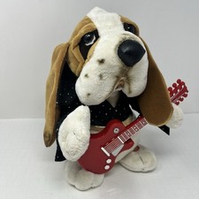 Elvis Presley Hound Dog Musical Plush Stuffed Animal Guitar Singing Toy 10 Inch