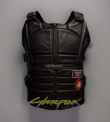 Keanu Reeves Johnny Silverhand V's Cyberpunk Cosplay Leather Vest Handmade