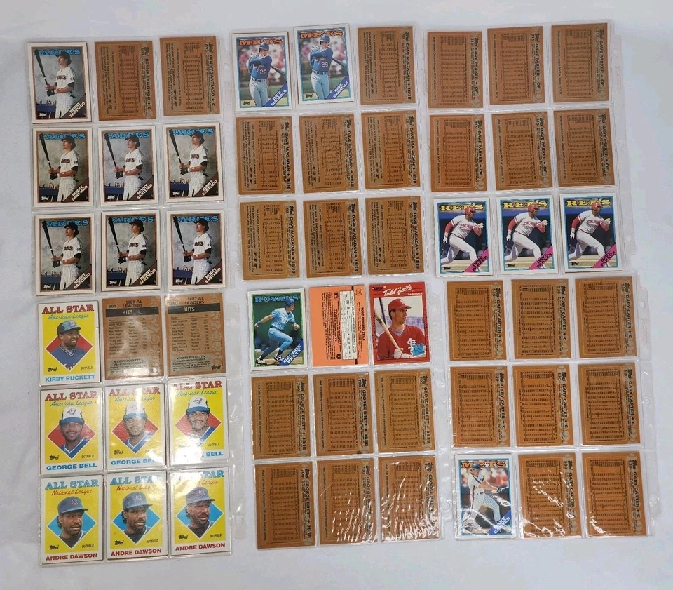 Lote grande de cartões de beisebol da década de 1980 com Mattingly, Bo Jackson, Puckett (Topps/Donruss) - Imagem 2 de 4