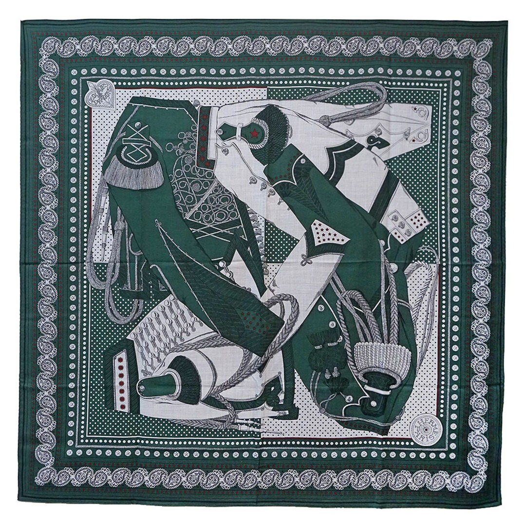 Hermes Shawl Scarf Stole Zouaves et Dragons Bandana Cashmere Silk