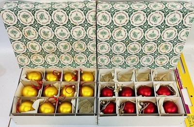 OLD WORLD CHRISTMAS INGE GLAS ORNAMENTS - Mixed Set of 19 SILK GOLD + SILK RUBY