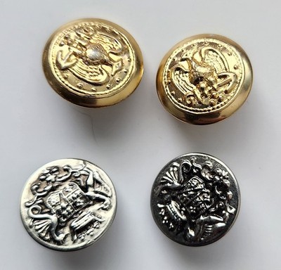 Eagle And Crest, Single Shank Aluminum Silver And Gold Buttons, Mixed Lot
