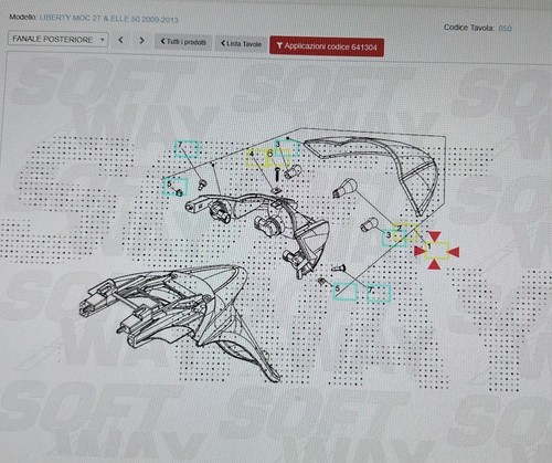 Phare Arrière Complet Liberty 4T 3V c. -à- 125 Cc 2015 - Original 641304 - Photo 8 sur 10