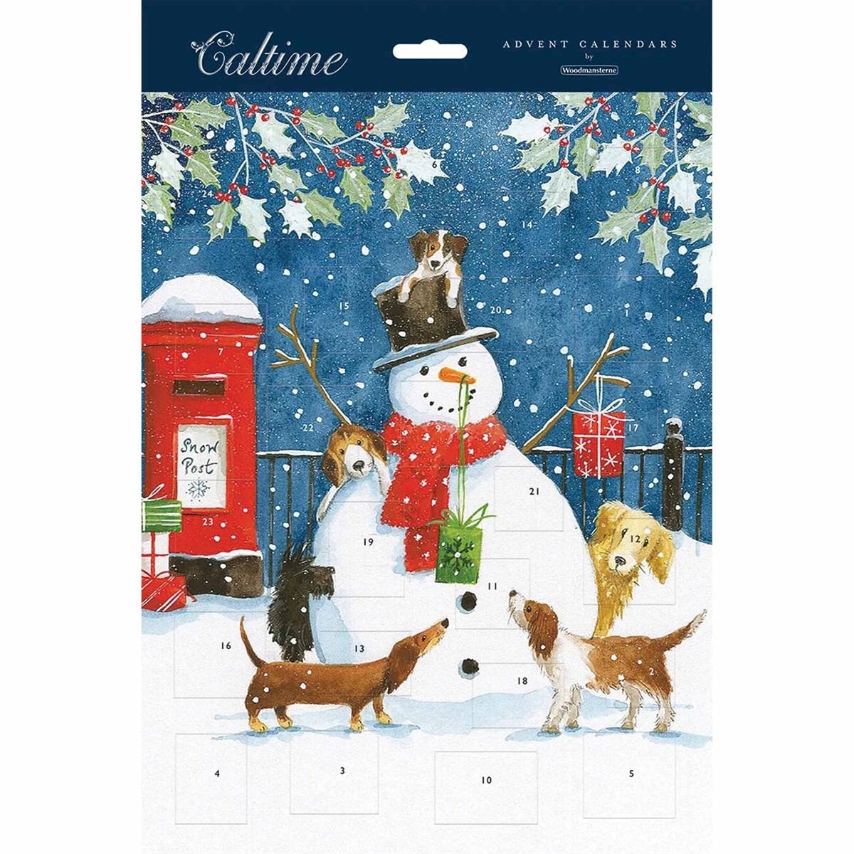 Snowman & Dog Friends Portrait Traditional Advent Calendar, Gift
