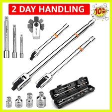 10-Piece Dual-Drive Breaker Bar Set, Heavy-Duty Torque Kit with 360  Rotatabl...