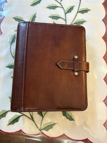 Franklin covey Vintage Aurora Full Grain Italian Leather Classic Chocolate Brown