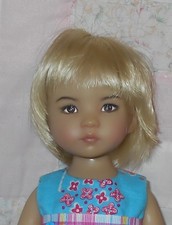 Global TODDLER Doll Wig SIZE 7/8 LIGHT BLONDE Short Straight Hair/Bangs Full Cap