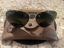Vintage 1980s Ray-Ban B L 62 14mm GP Pilot Aviator Sunglasses with Case
