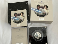 2023 Star Wars Luke Skywalker & Princess Leia Silver Proof 50p Coin Box COA