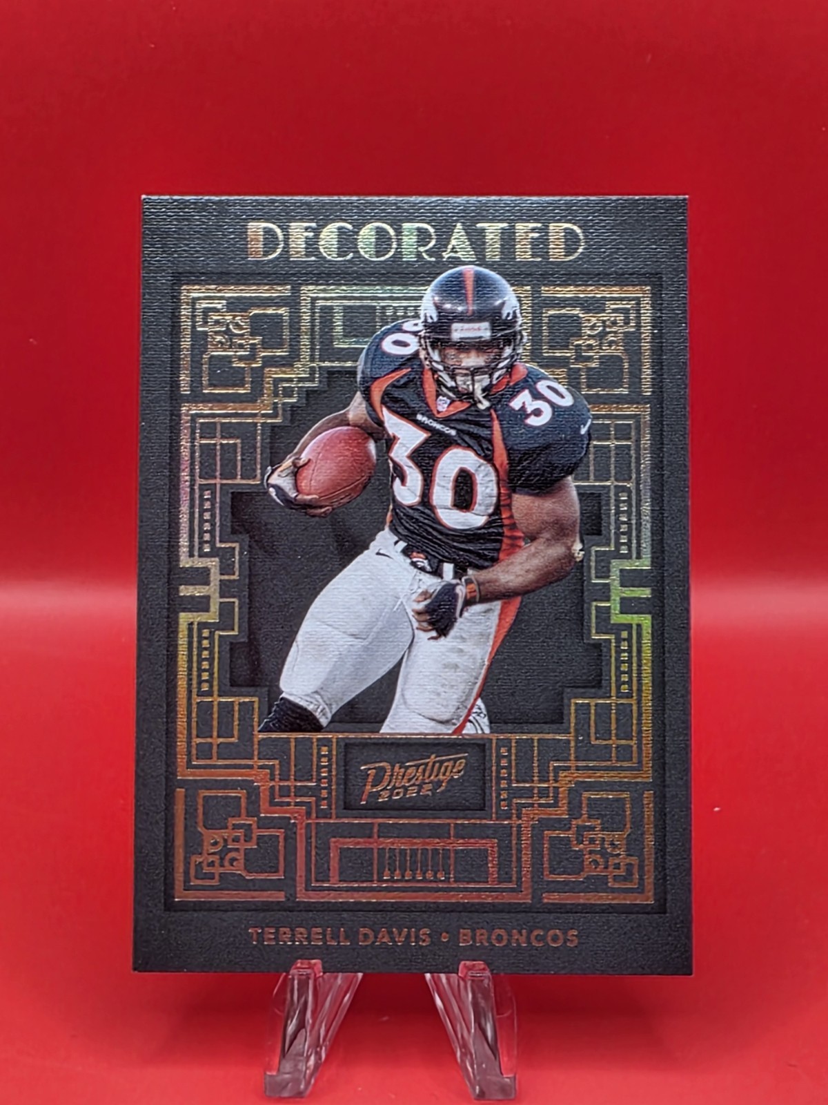 2022 Prestige DE-8 Terrell Davis Decorated Denver Broncos HOF Case Hit SSP