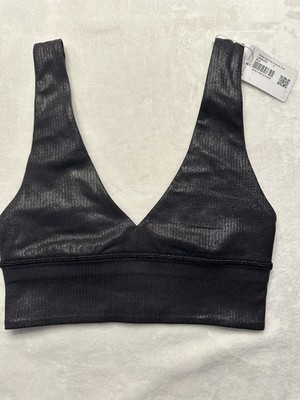 Lululemon Align V-Neck Bra~Light Support A/B Cup~Black Shine~ Size 2~NWT