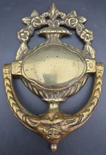 Vintage Solid Brass Door Knocker Ornate NOS Made In England