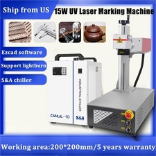355nm 15W UV Laser Marking Engraver Machine For Glass Metal Wood PVC S&A Chiller