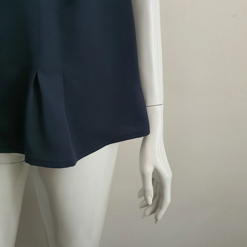 Modcloth Blue Blouse Top Size 2XL Black Lace Accent  - Image 4 of 4