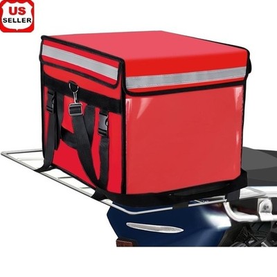 Insulated Food Delivery Bag Heavy Duty W/ Fixing Base Reflective Strip New
