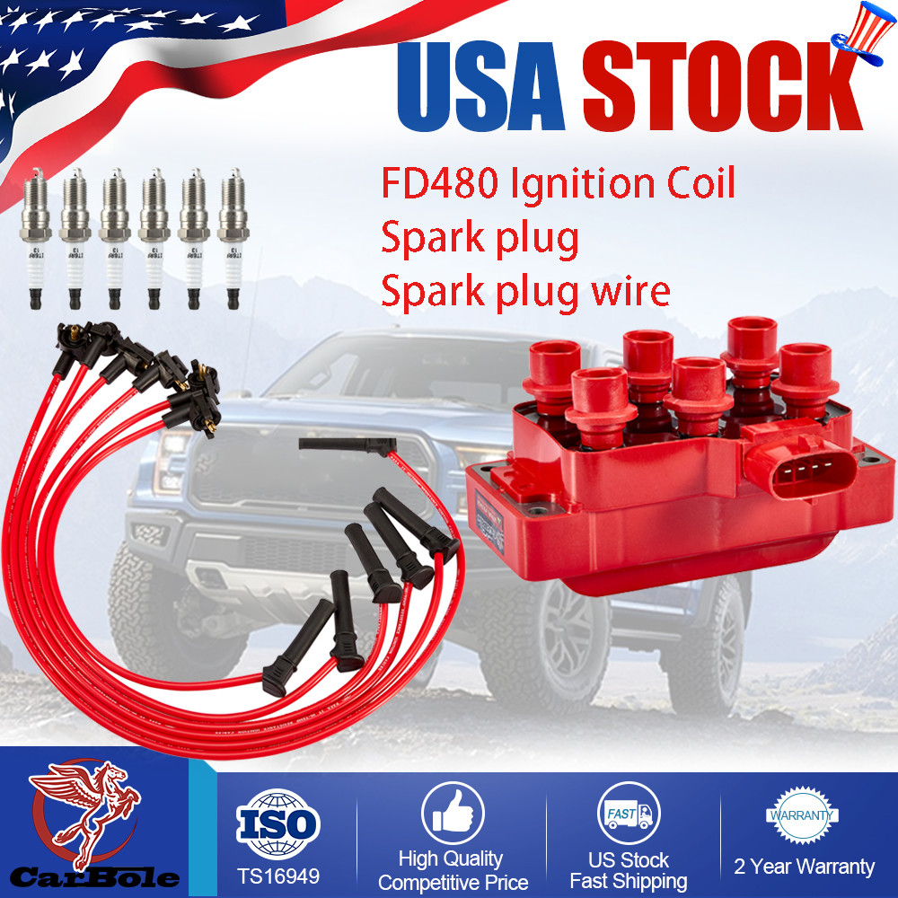 Ignition Coil  6XSpark Plug  6XWire For Ford F-150 Explorer Ranger Mazda FD480