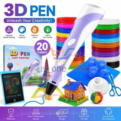 3D Printing Pen 20 Color 355FT PCL Filaments DIY Crafting Doodle Drawing Kid Toy