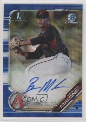 2019 Bowman Draft Chrome Pick Blue Wave Refractor /150 Brennan Malone Auto a2v