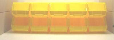 AKRO-MILS (30240) Plastic Stackable Akro Bins, Yellow, 15'' x 8'' x 7'', Lot of 10
