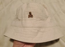 Baby Gap Unisex Teddy Bear Bucket Hat Beige Infant 0-3 Months Sun Hat Soft