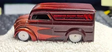 HOT WHEELS CUSTOMIZED MOONEYES DAIRY DELIVERY IN BURGANDY W/WHITE DISH REALRIDER