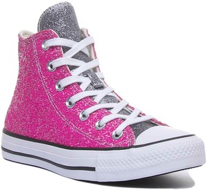 silver and pink converse