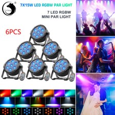 6PCS 7LED Par Light DMX RGBW 4 IN 1 Beam Stage Uplight DJ Disco Lights W/Remote