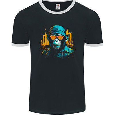 Fruit of the Loom Urban Setting Herren Ringer Maglietta 61168 FotL Schwarz/Weiß
