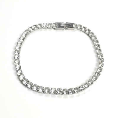 Edelstahl Tennis Armband 20 cm mit Swarovski Kristall Ketten Statement Modisch