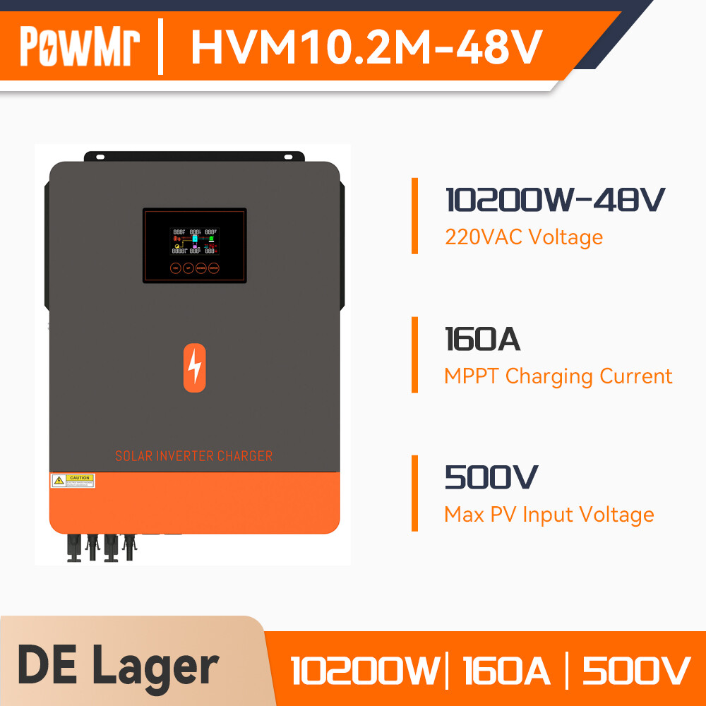 Inversor solar PowMr 10200W 48V inversor seno puro cargador MPPT 160A
