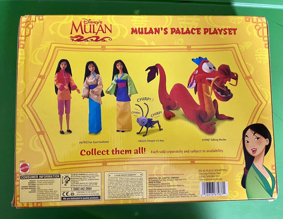 Raro Juego De Colección Mulan Palace Disney Mattel SELLADO Foto 2 de 4