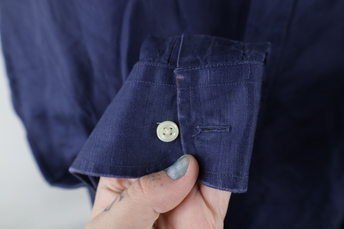 Vintage 90s Ralph Lauren Mens 2XL Blake Silk Linen Collared Button