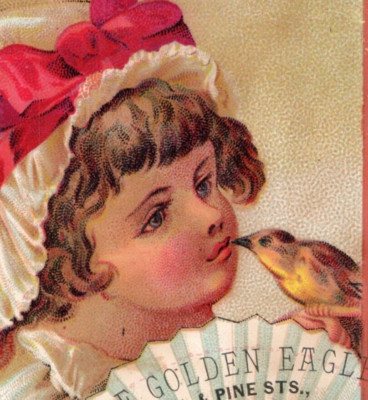 1880s The Golden Eagle Mfg. Fine Clothing Girls Fans & Cats Pets Lot Of 4 F148