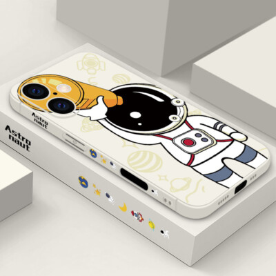 Handyhülle Für iPhone 16 15 14 Pro Max 13 12 11 XR Astronaut Silikon Case Cover