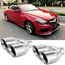 Pair Exhaust Pipe 2.5in3.5 Quad Outlet For Mercedes Benz Amg W212 E350 E400
