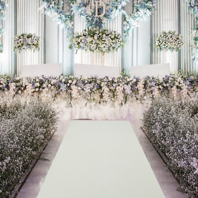 Wedding&Party Carpet 10m*1m White Carpet Runner 4-5mm Thickness Decor Area Rug