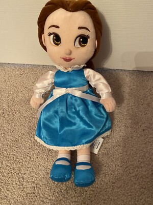 Disney Store Beauty The Beast 13 Belle Beanbag Plush Doll Blue Dress Guc Ebay