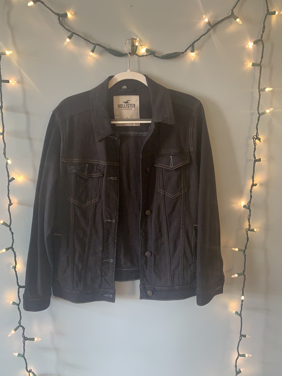 HOLLISTER Jean Denim Jacket Black S | eBay