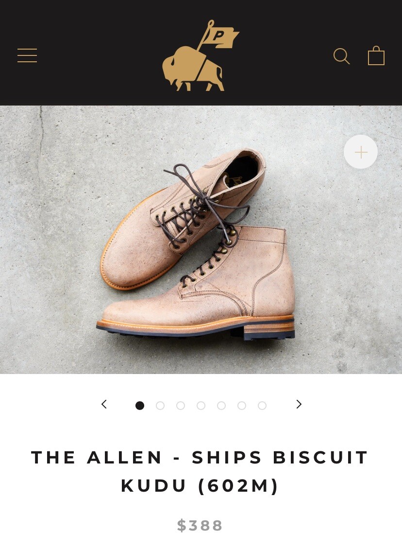 PARKHURST Boots 9.5D Bisquit Kudu Tan Beige-Truman/Viberg/RedWing 602 Last