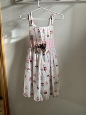 Maggie  Zoe Dress Girls size 6 Cute Pink Twirl Cupcake Bow